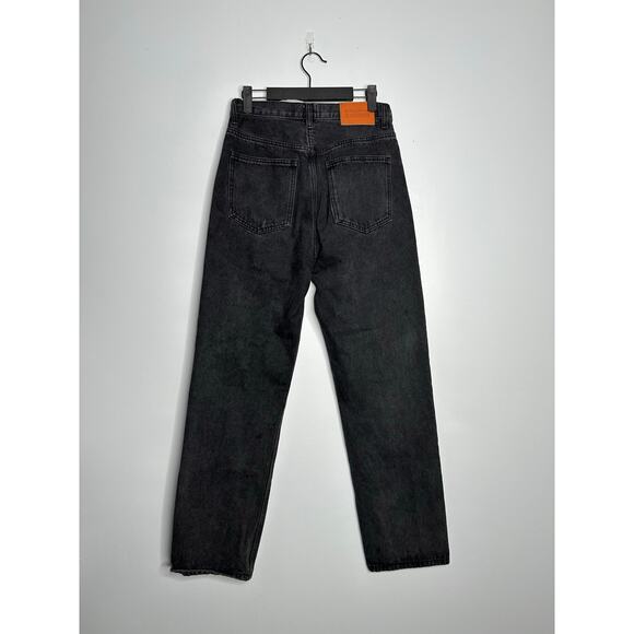 Princess Polly Women’s Black Holly Asymmetric Crossover Waist Straight Leg Jeans - Picture 9 of 10